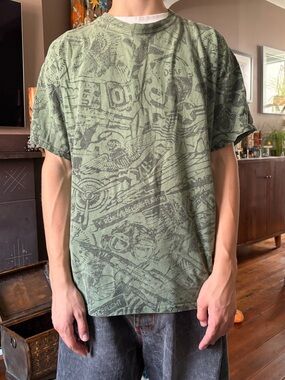Vintage USAF Green Graphic Short-Sleeve Men's T-Shirt